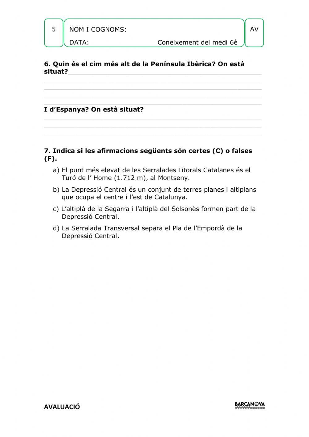 El Relleu d'Europa, Espanya i Catalunya