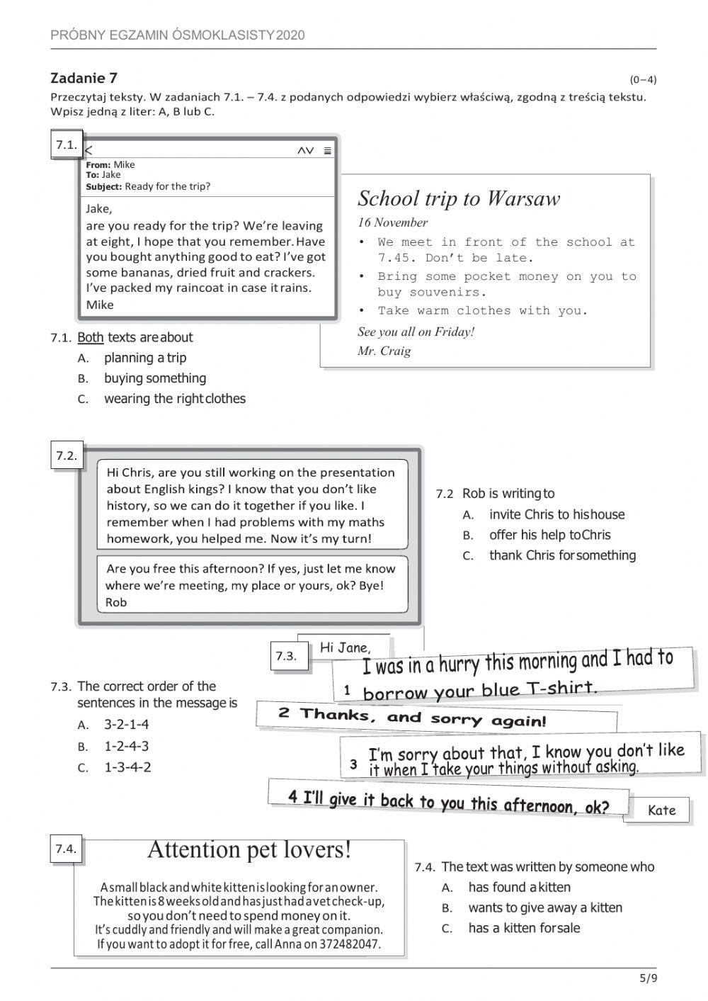 Egzamin óesmoklasisty próbny