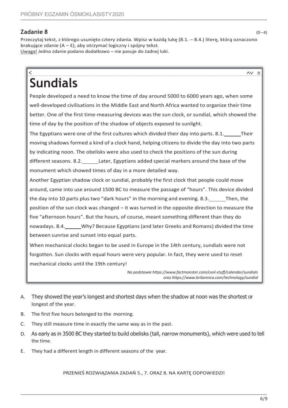 Egzamin óesmoklasisty próbny