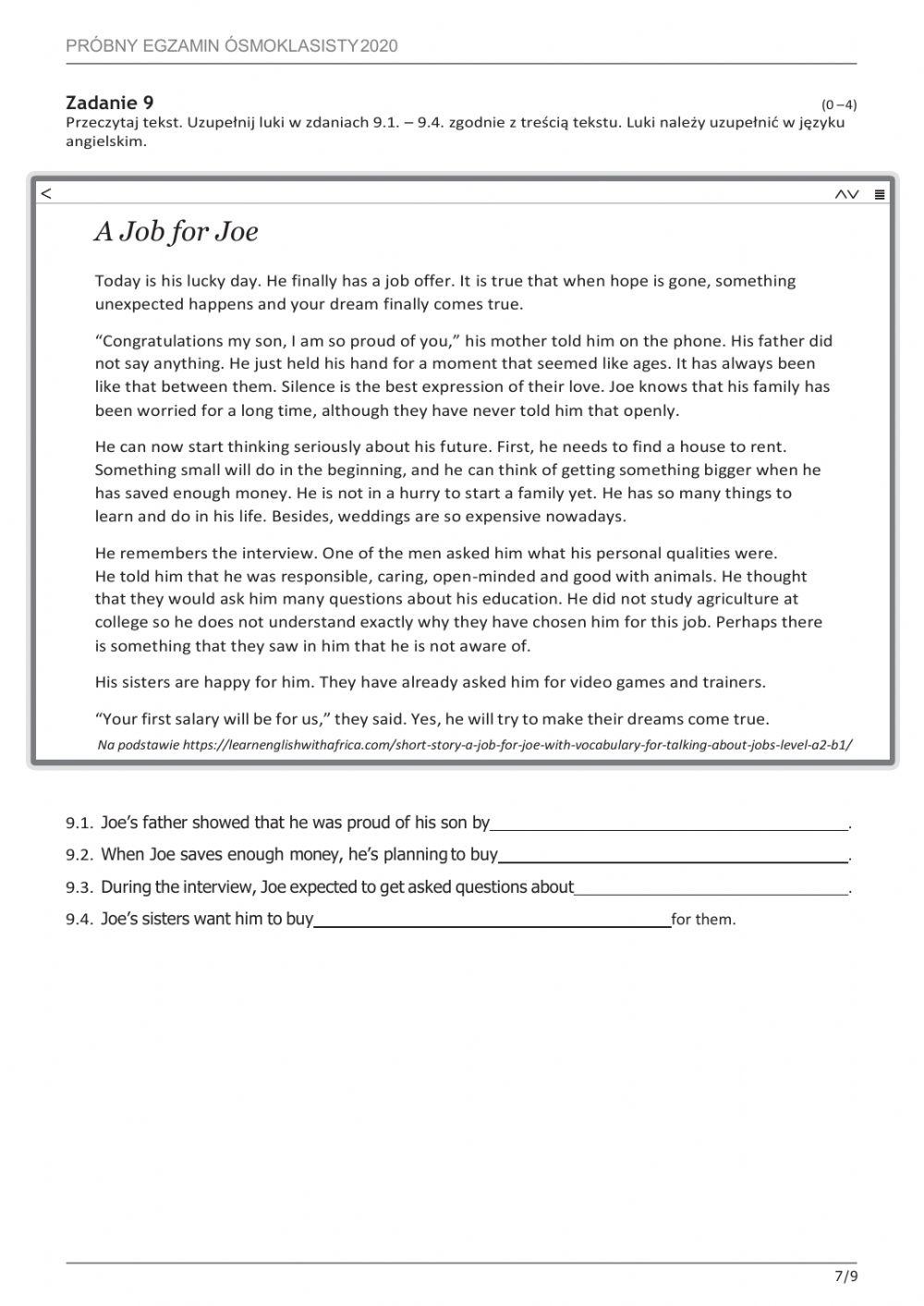 Egzamin óesmoklasisty próbny