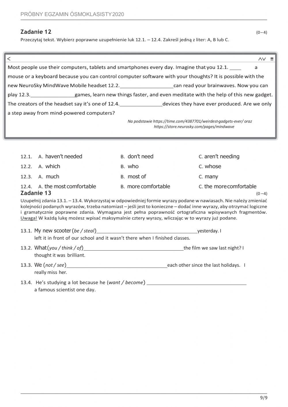 Egzamin óesmoklasisty próbny