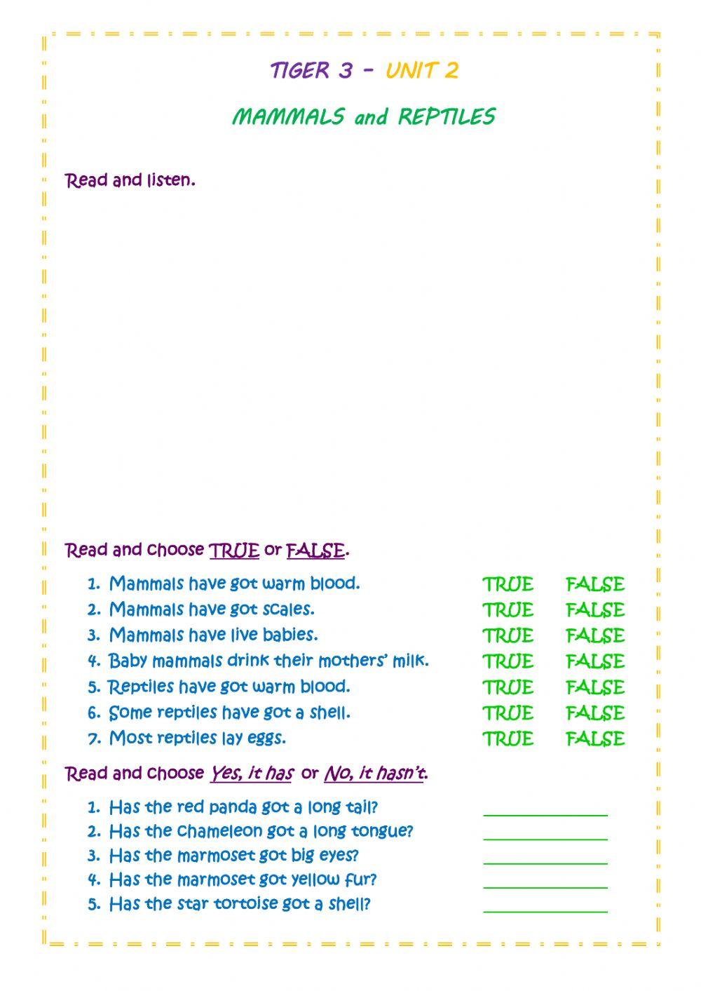 Mammals and Reptiles - Tiger 3