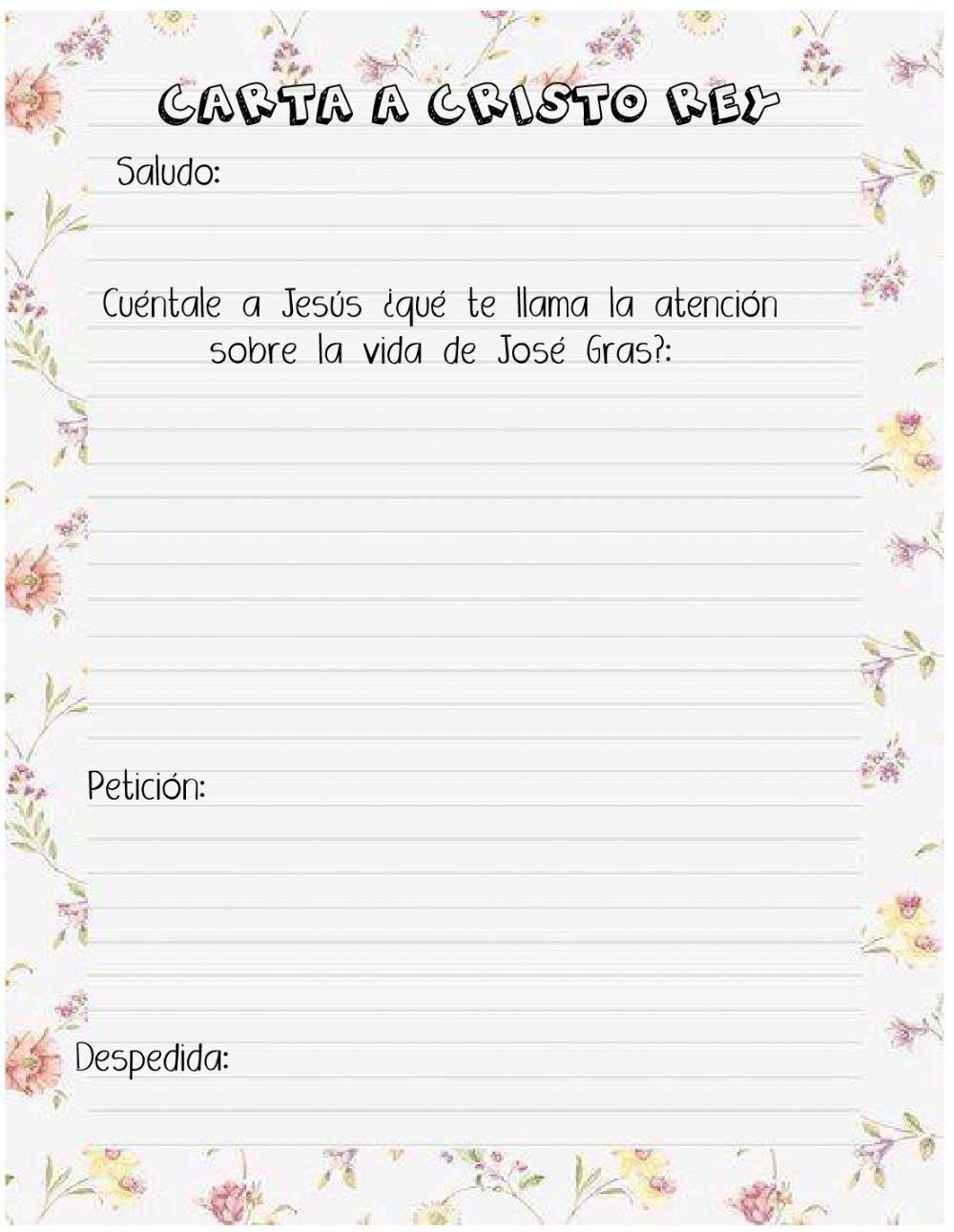 JOSÉ GRAS - Carta a Cristo Rey