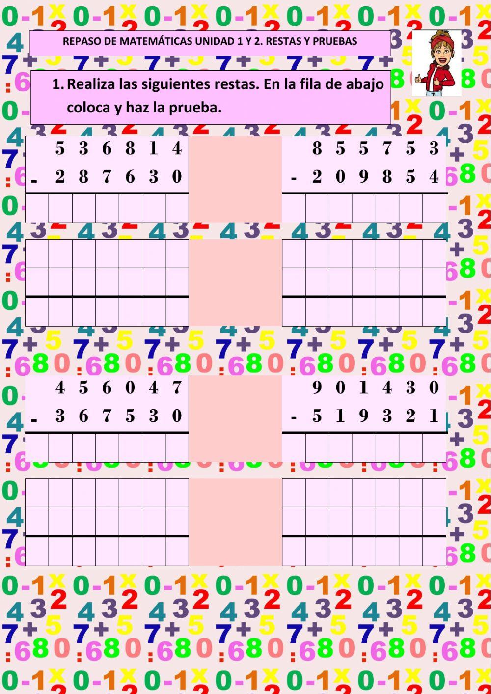 Restas con llevadas y prueba