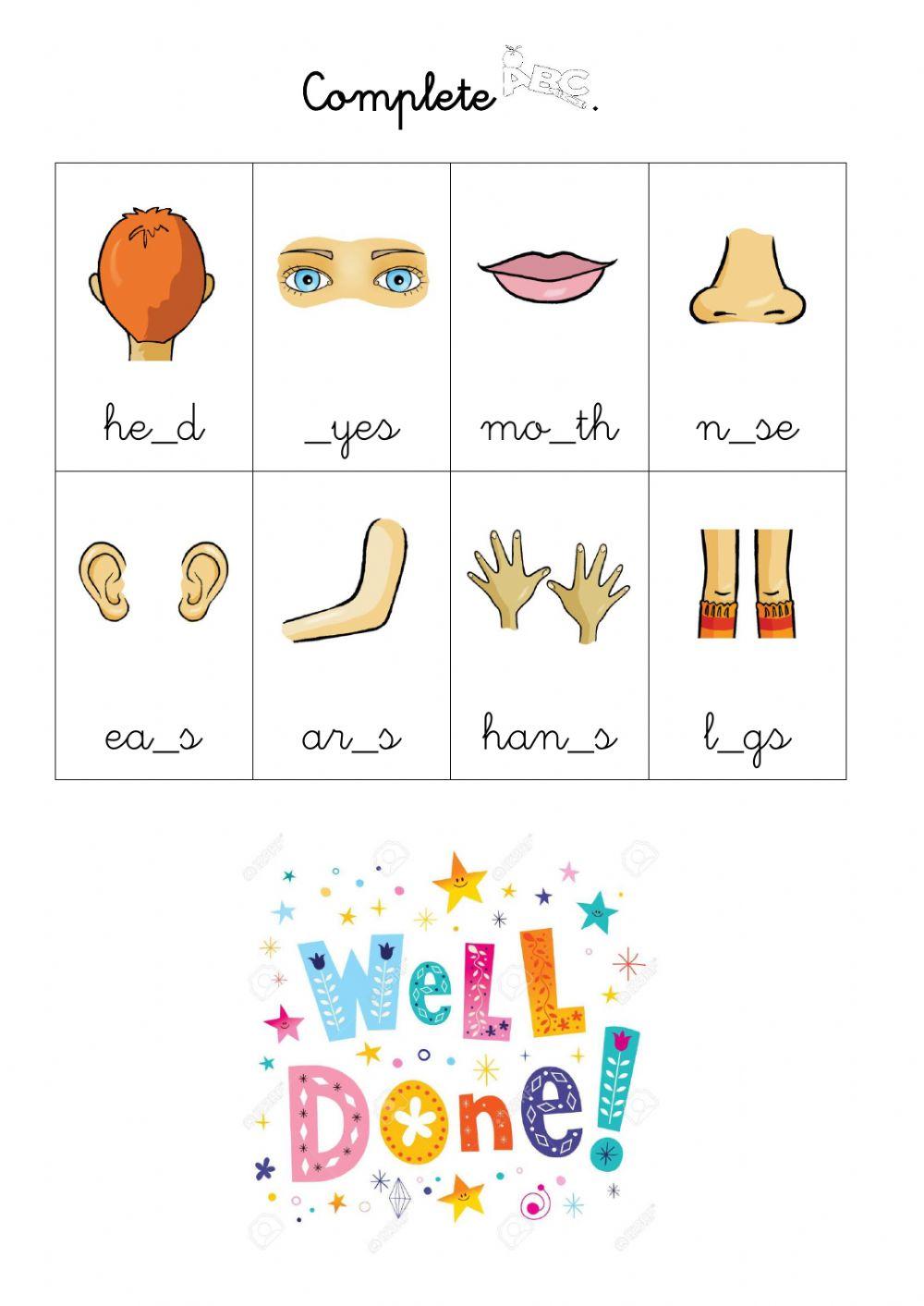 Parts of the body (2).