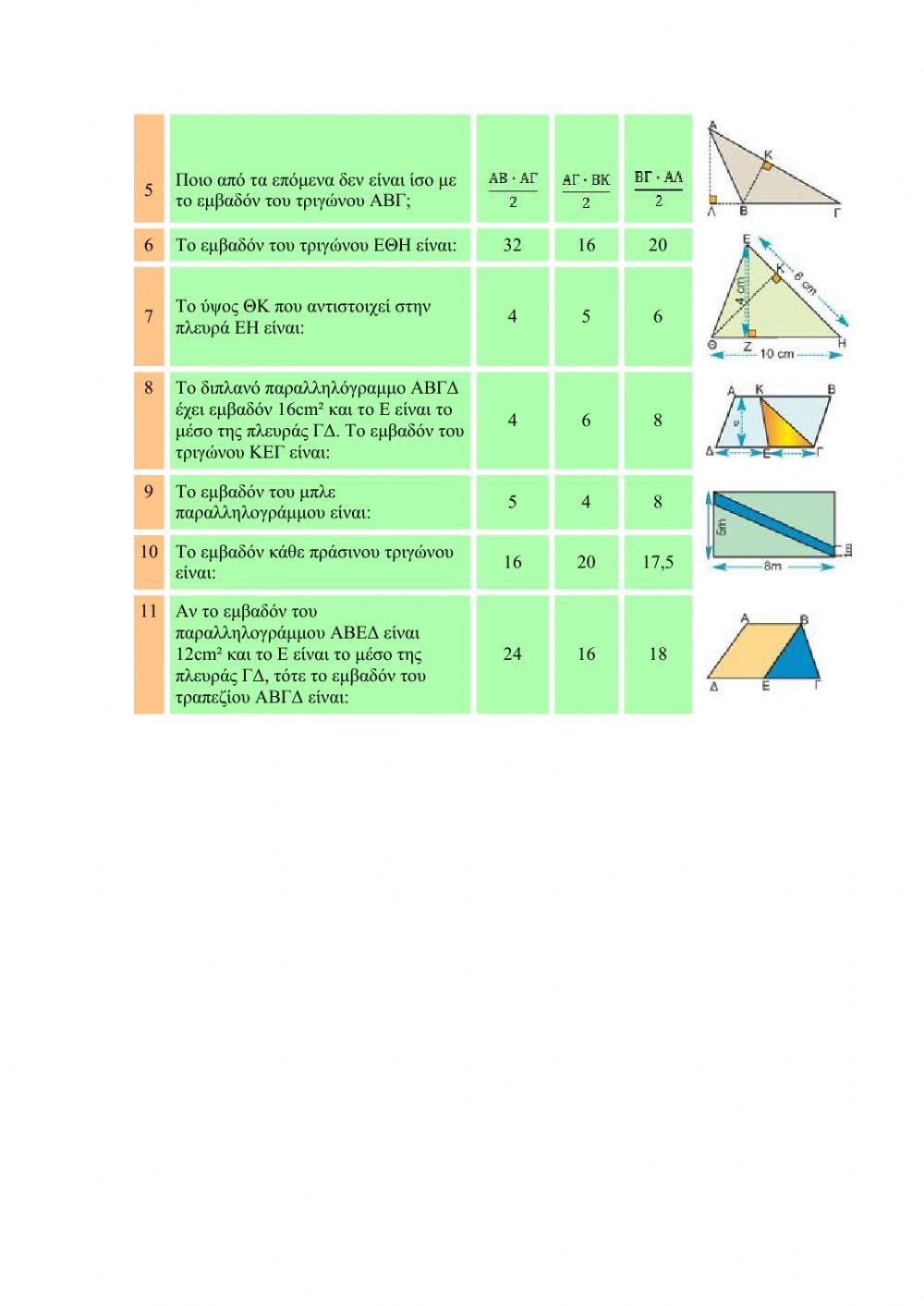 Τετραπλευρα-εμβαδα