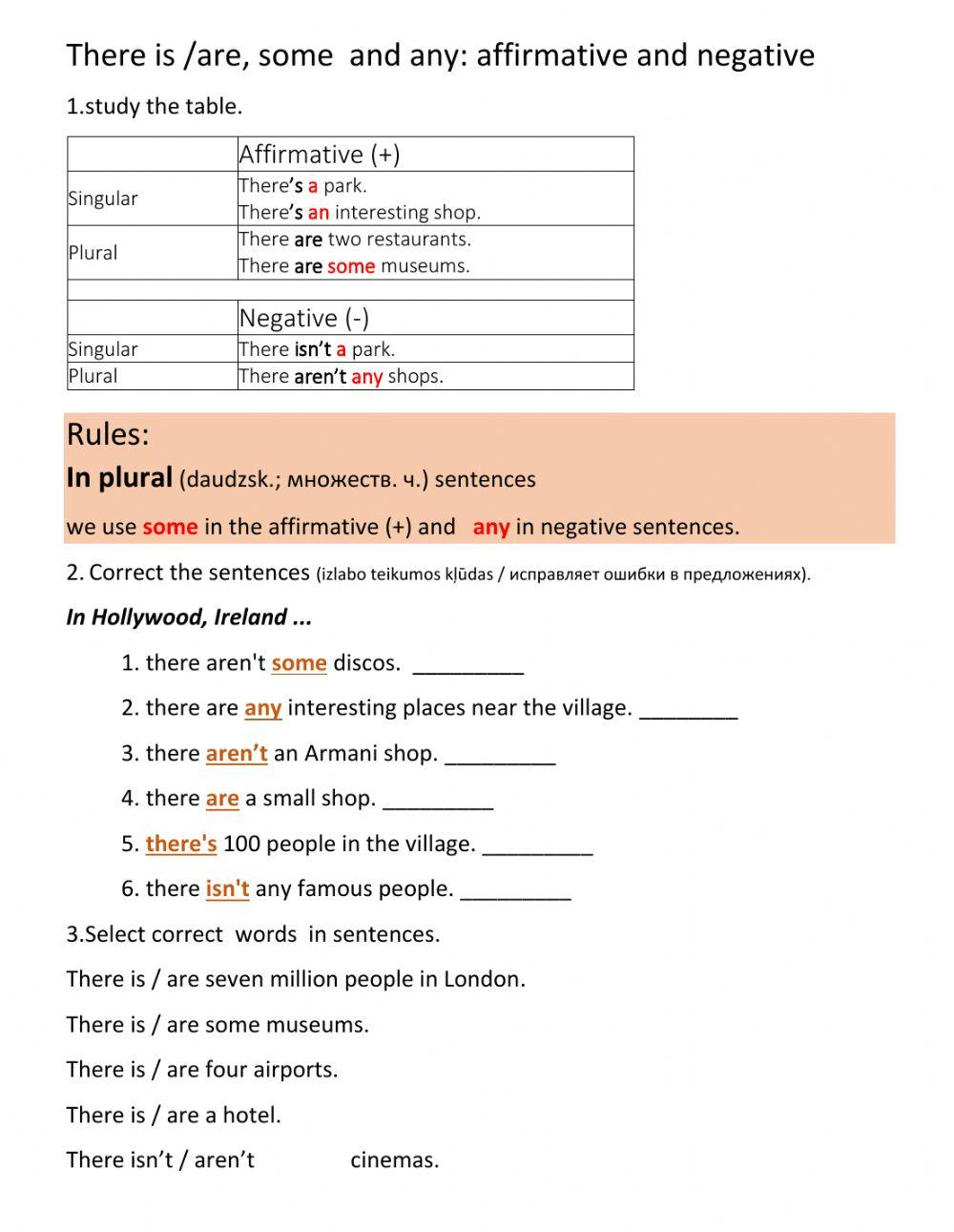 There is-are and some-any usage.EPS.(pg.25).
