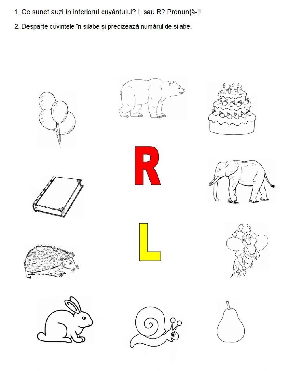 Auzi L sau R în interiorul cuvântului?