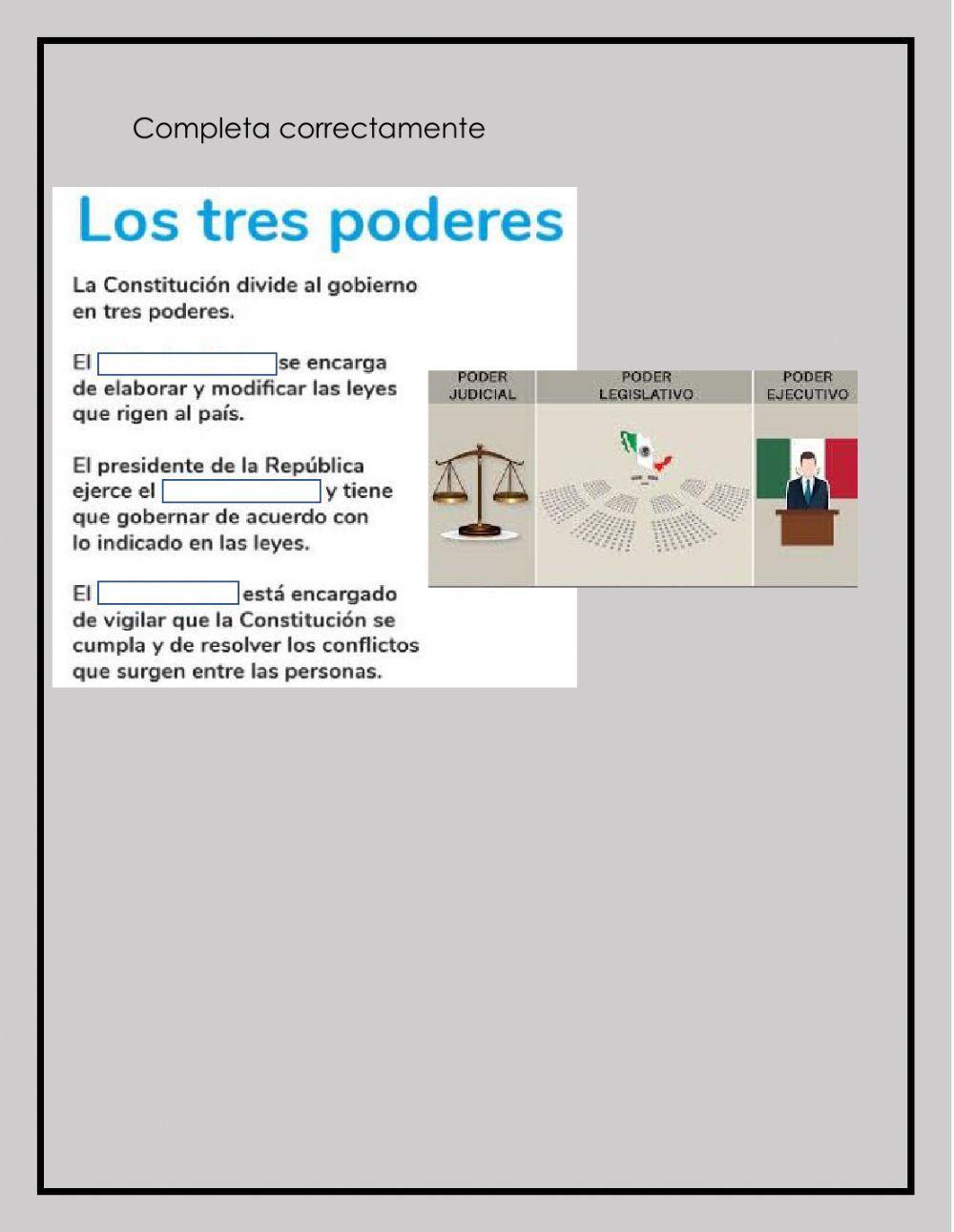 Los tres poderes de la unión