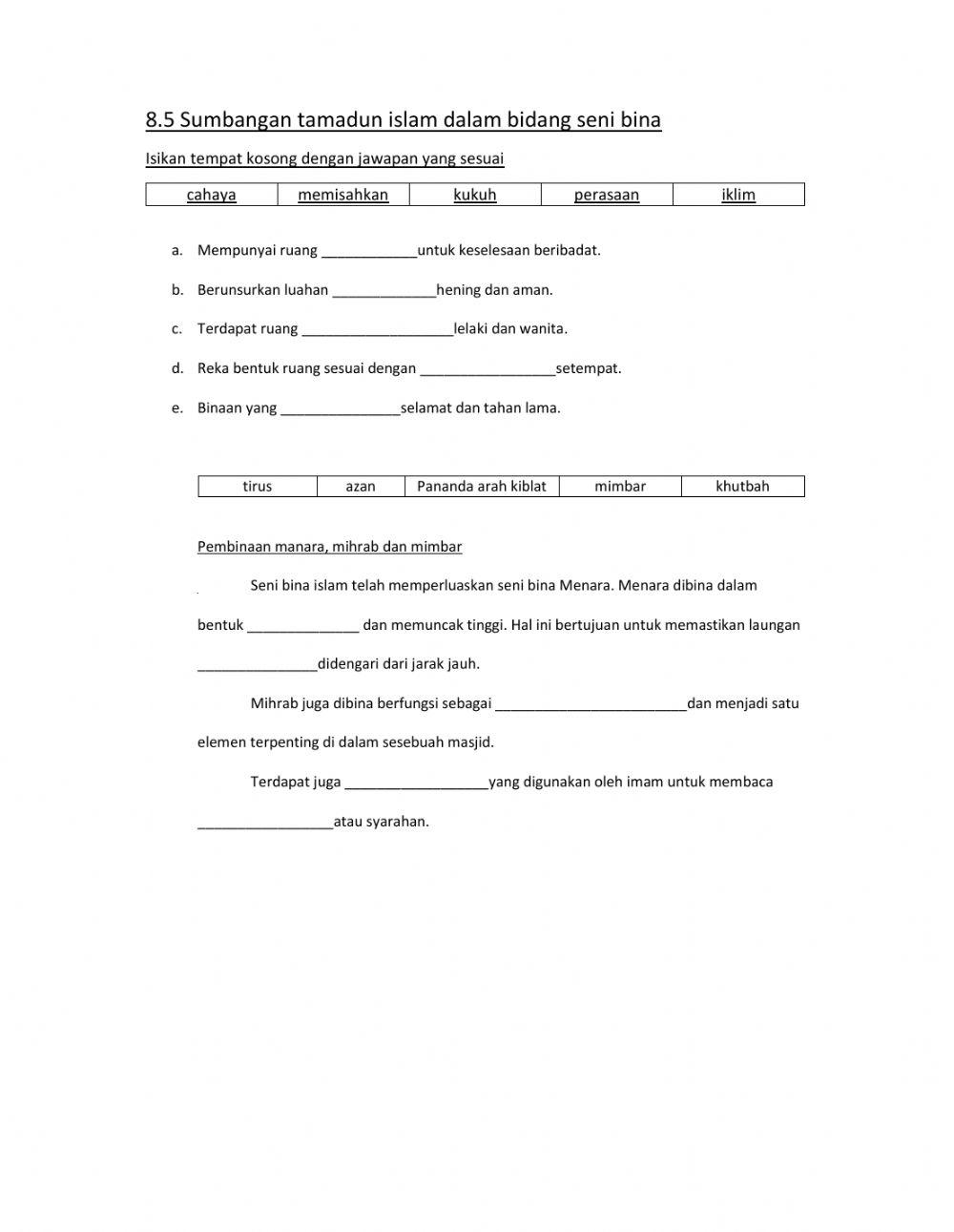8.5 Sumbangan tamadun islam