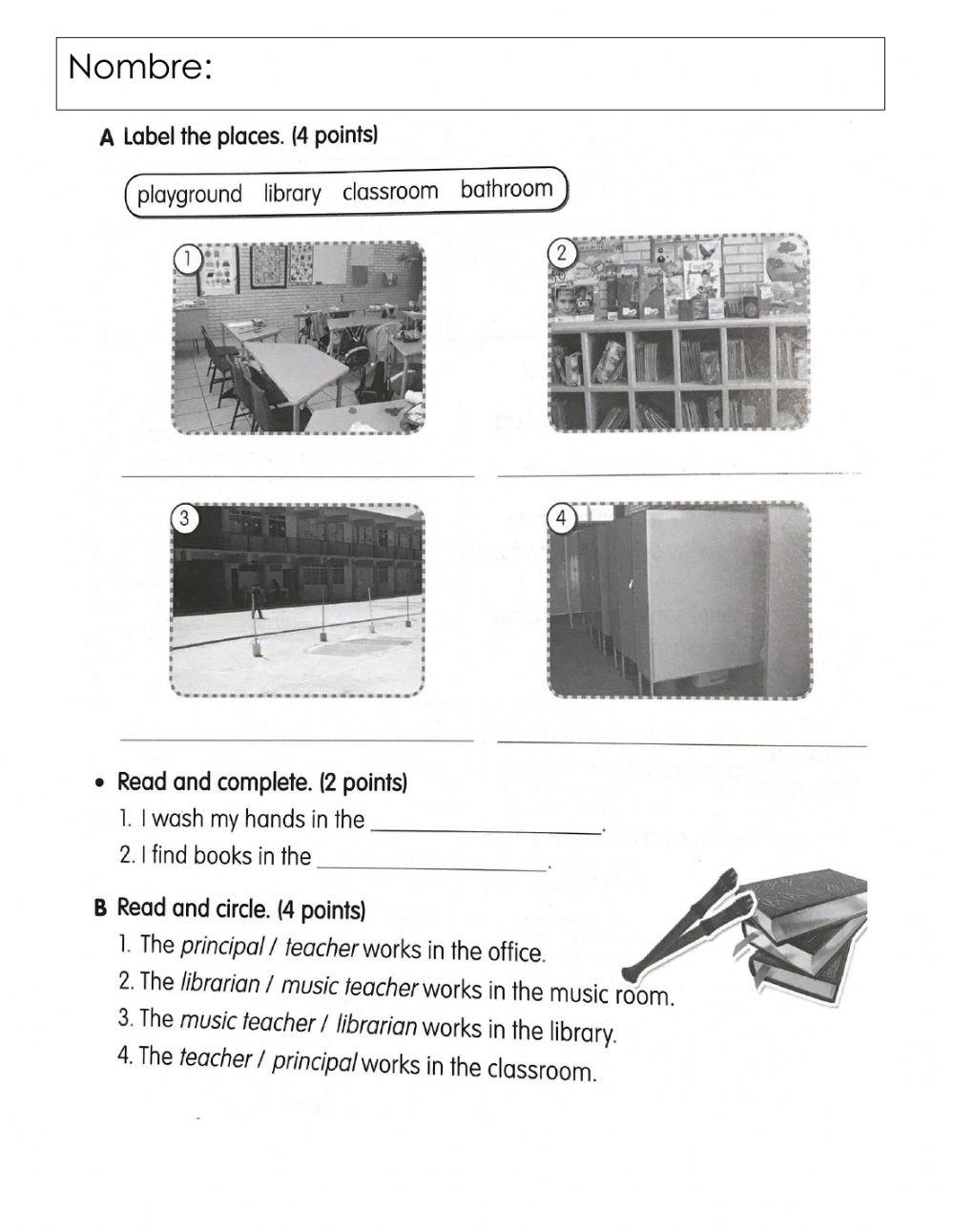 Actividades de repaso Inglés 2° de primaria