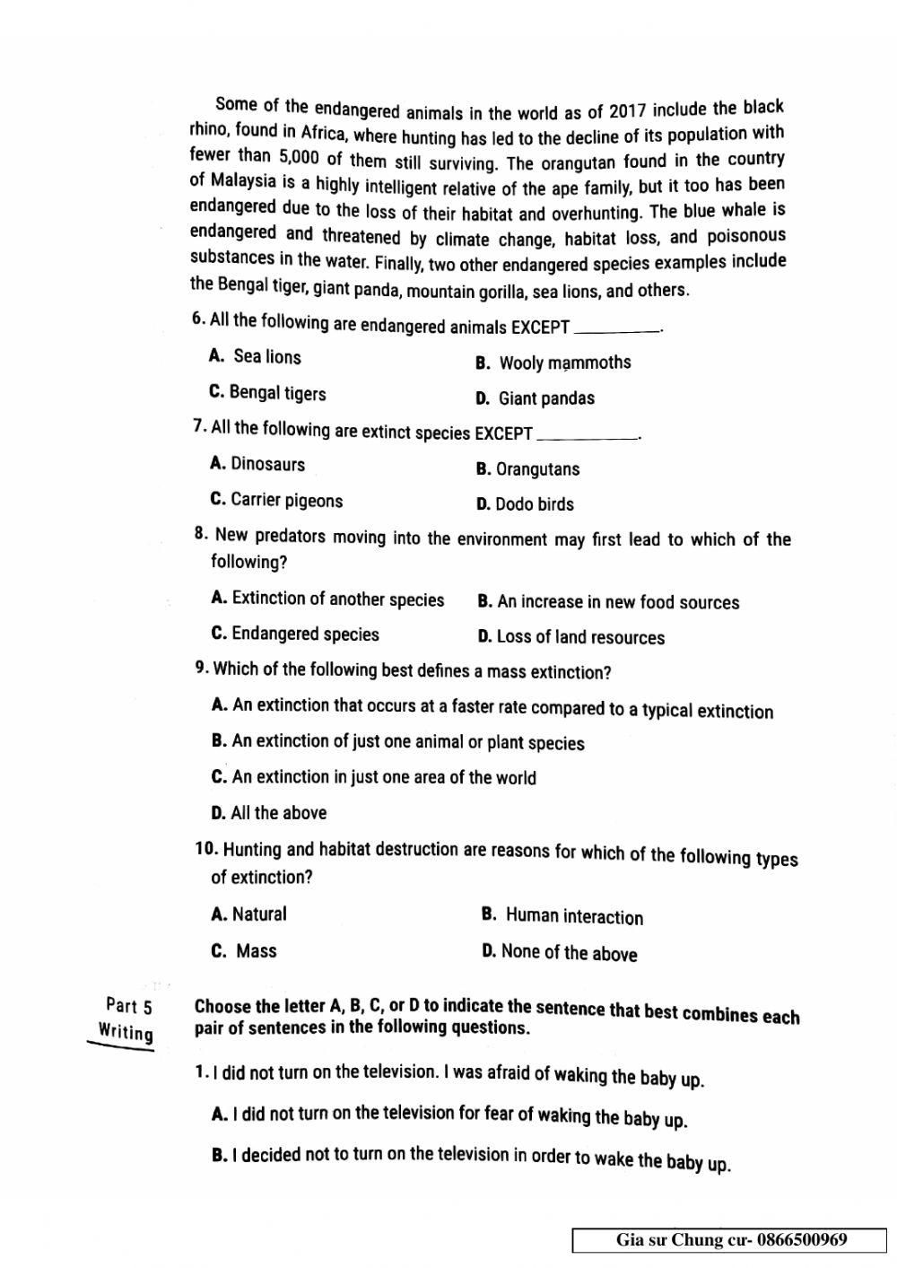 Lớp 12 - Kiểm tra 45 phút Unit 6,7