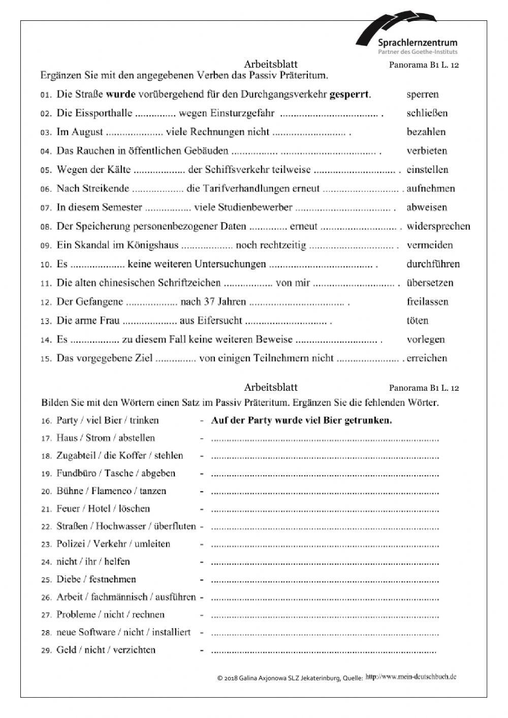 Passiv Pr terit Free Interactive Worksheets 4514460 Passiv Pr terit Free Interactive Worksheets 4514460