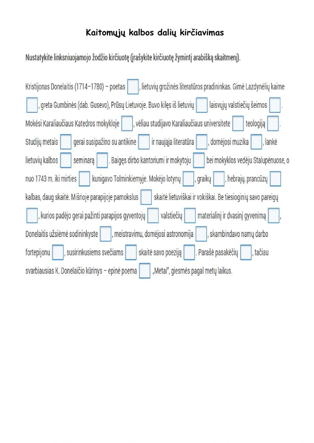 Kaitomųjų kalbos dalių kirčiavimas