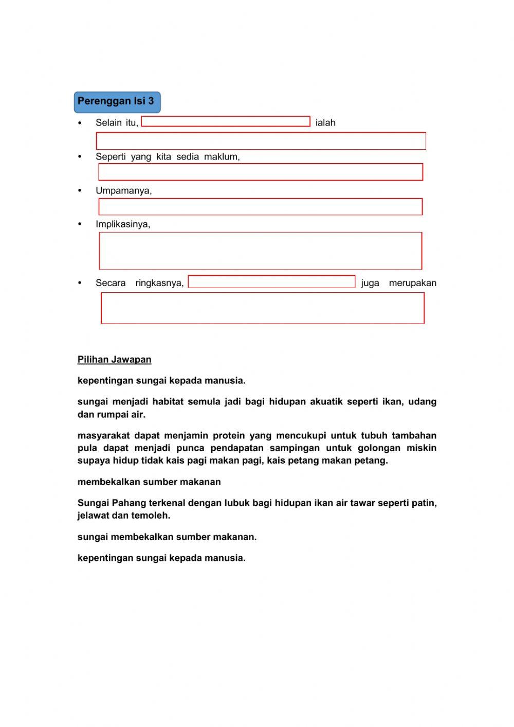 Karangan :kepentingan sungai