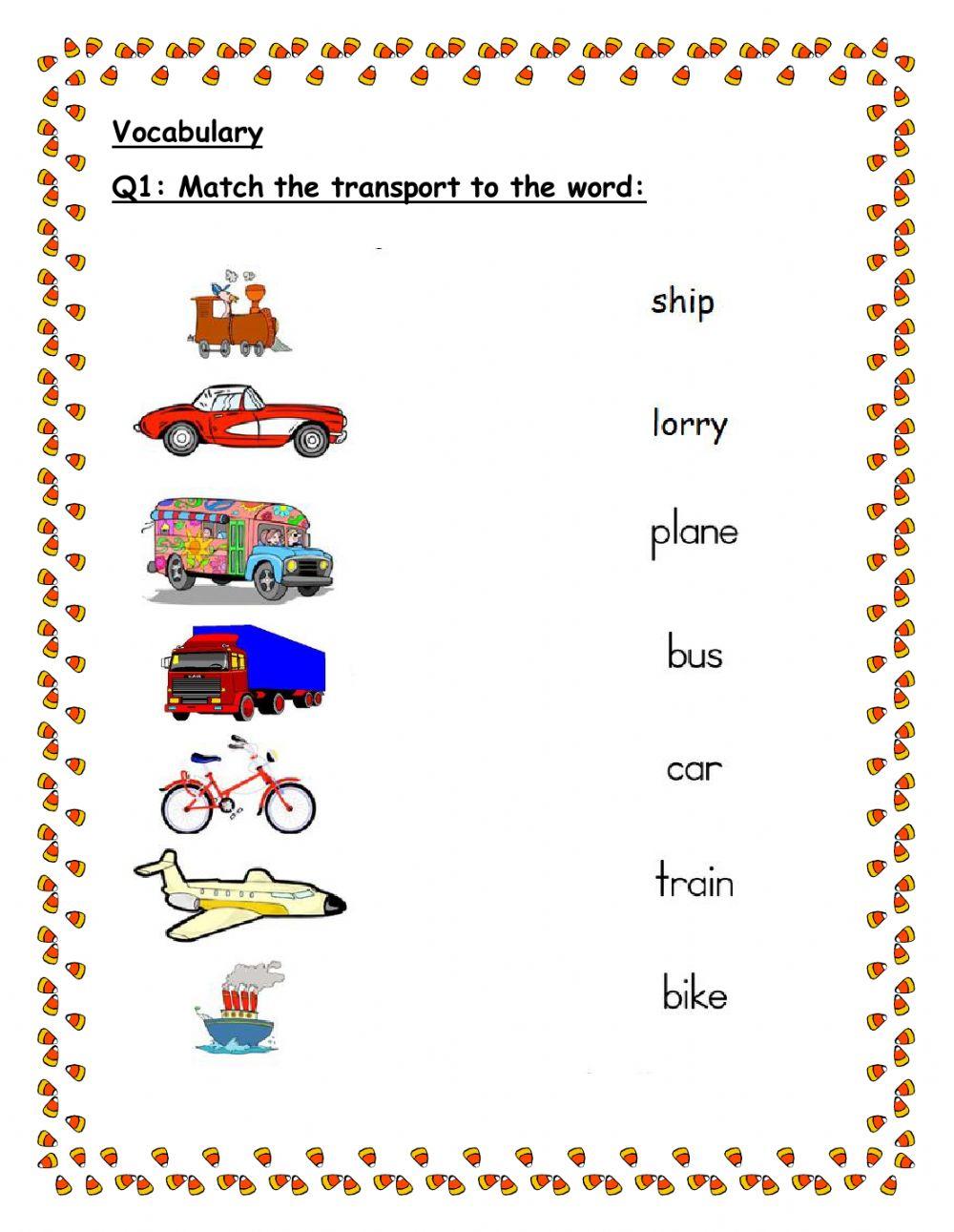 Vocabulary worksheet