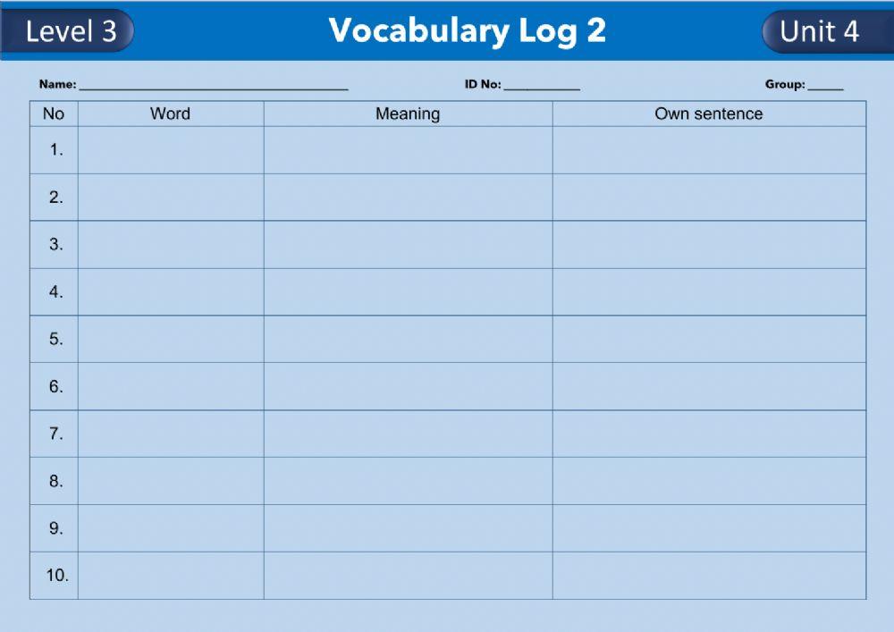 Level3 Vocabulary Log 2
