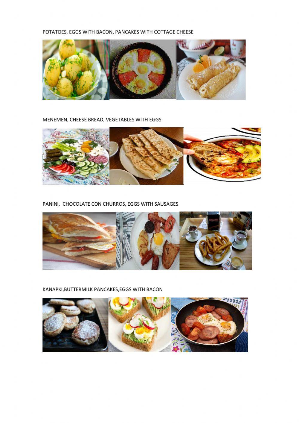 Name traditional breakfast from the pictures
