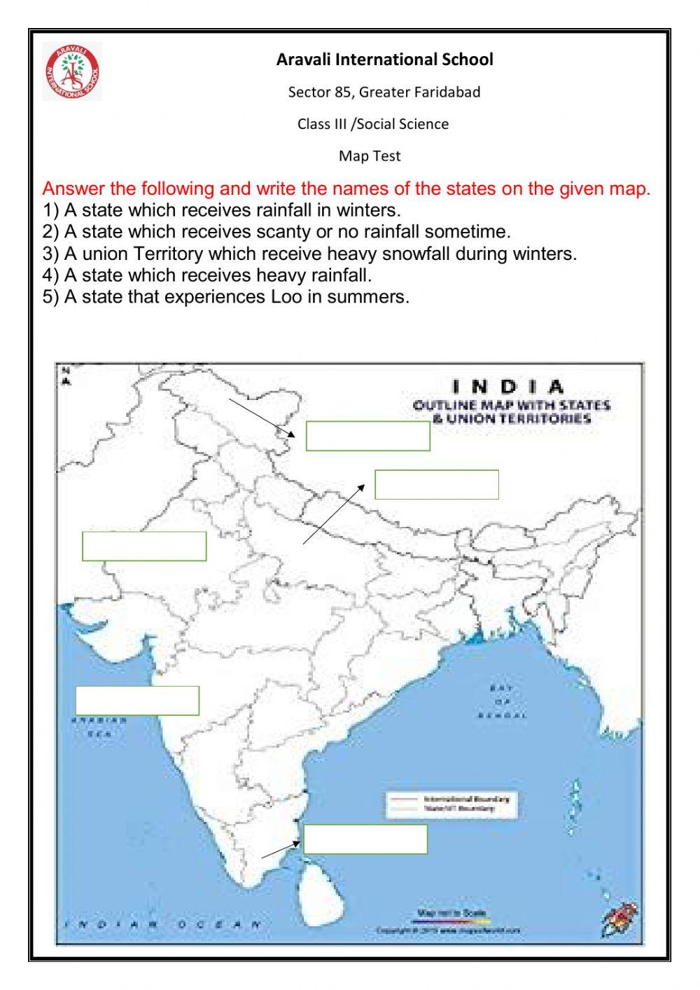 class 3 map test online exercise for | Live Worksheets