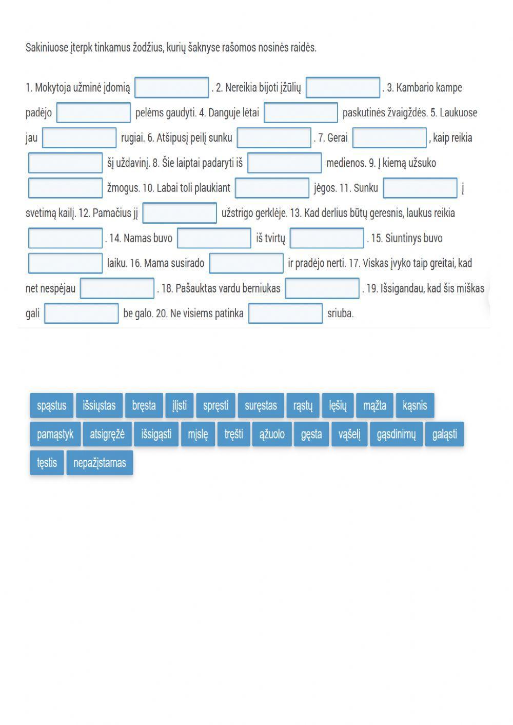 Nosinių raidžių rašyba žodžių šaknyje