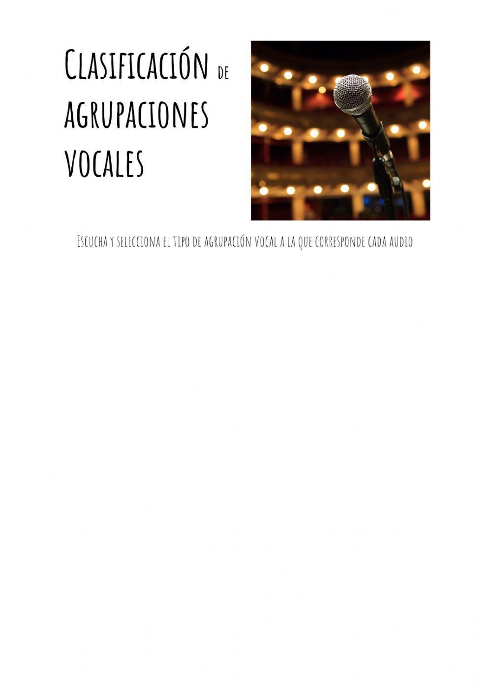 Clasificación de agrupaciones vocales