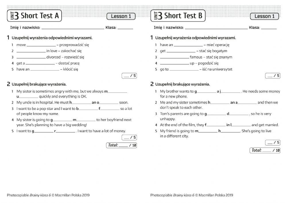 Brainy Klasa 6 Zeszyt ćwiczeń Odpowiedzi 4515696 | unit 3 vocabulary brainy 6 | marlenabis