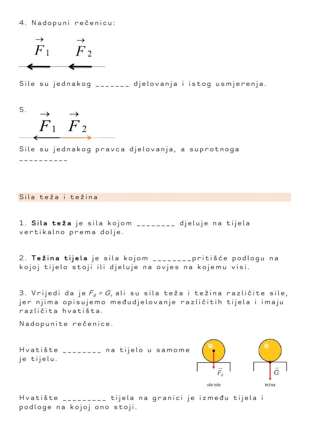 Ponavljanje ( sila teža, težina, sastavljanje sila)