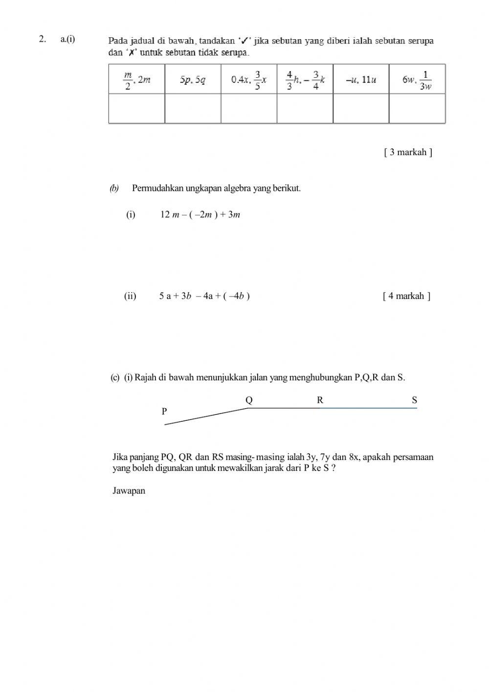 Ujian akhir tahun online worksheet | Live Worksheets