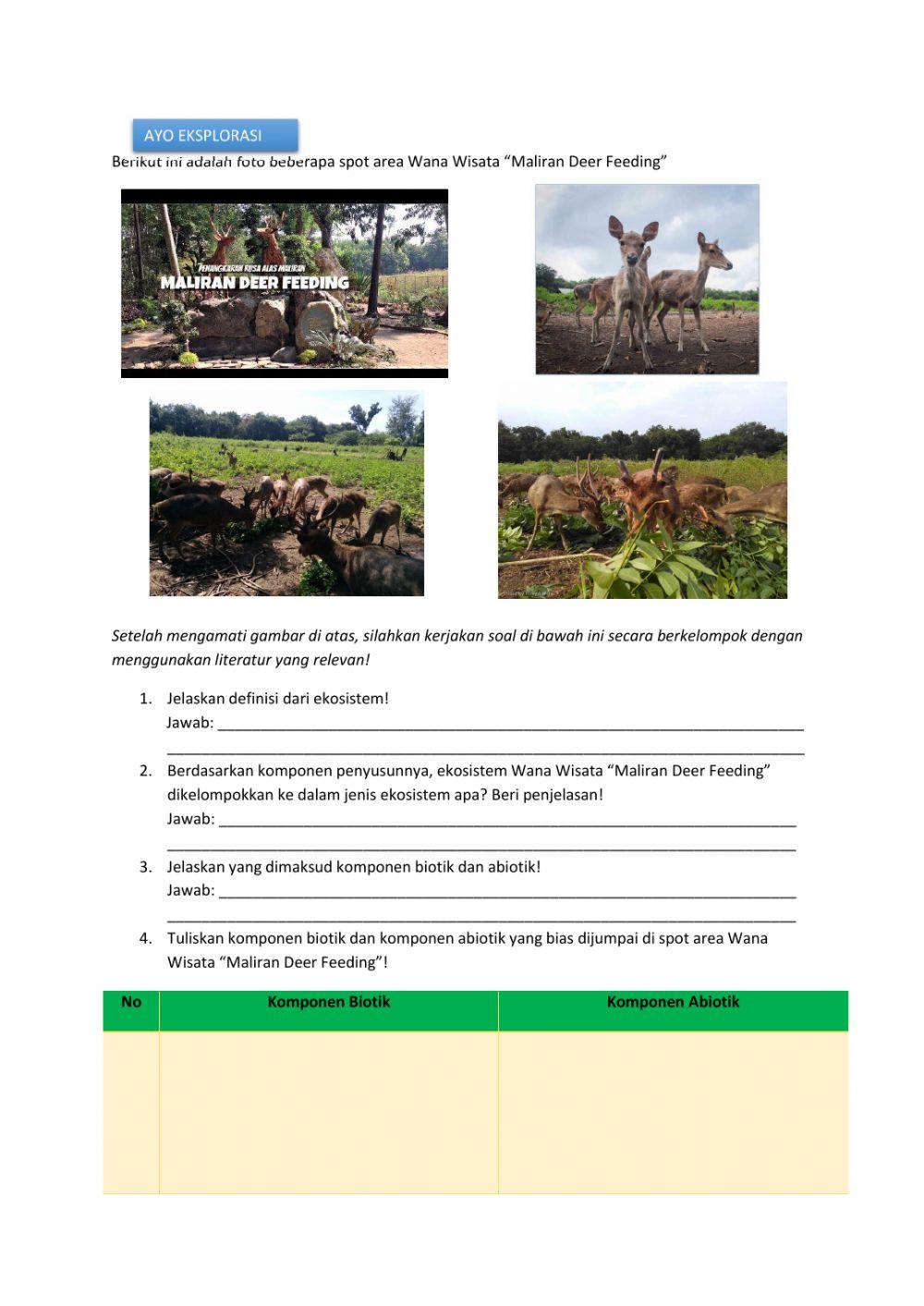 E-LKPD Berbasis Potensi Lokal Wana Wisata -Maliran Deer Feeding-