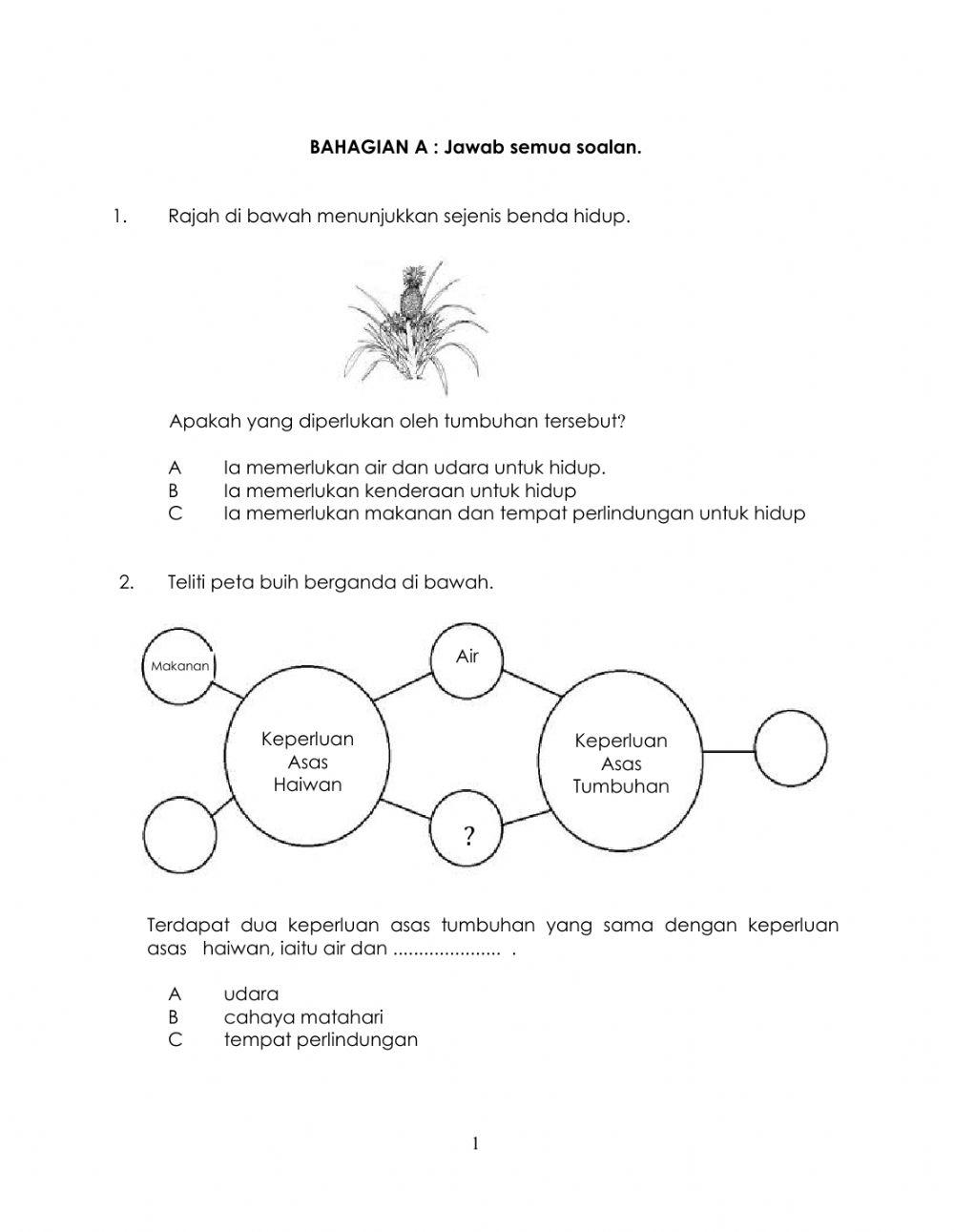 Latihan Sains tahun 2