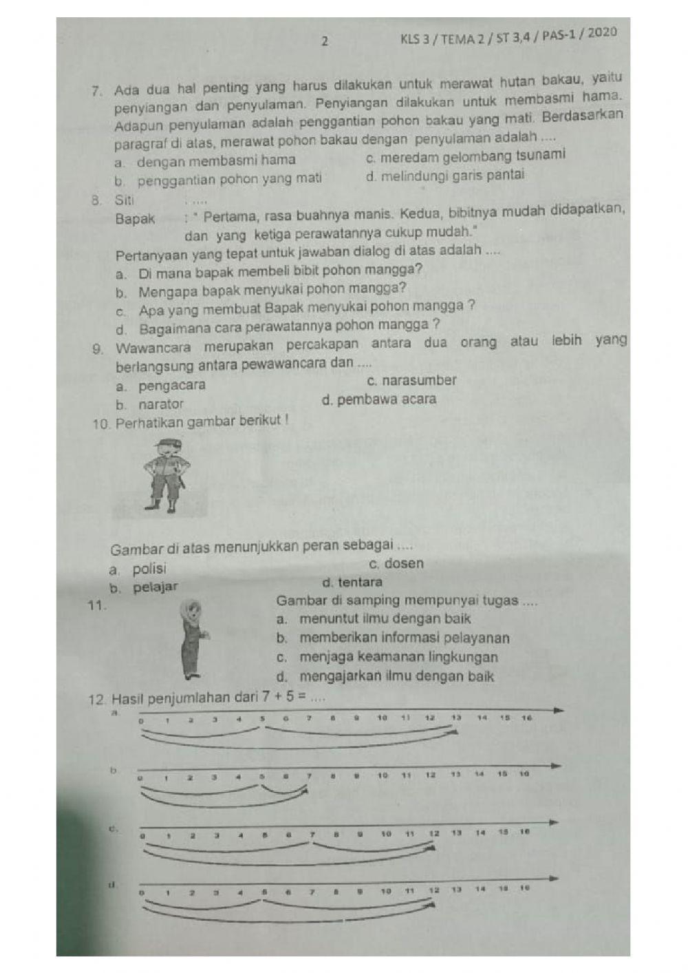 PAS Tematik Tema 2 Sub Tema 3 dan 4