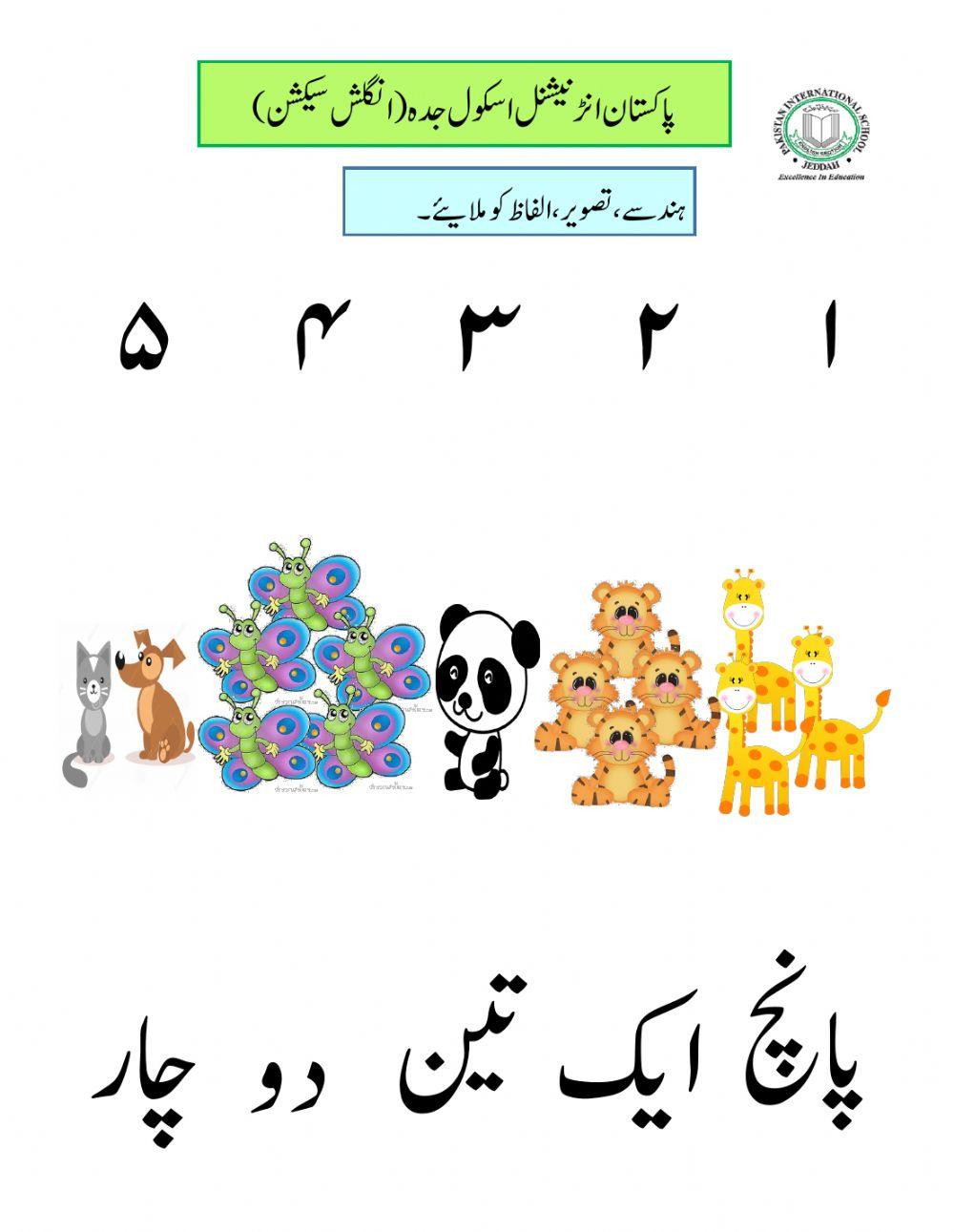 Urdu worksheet 1