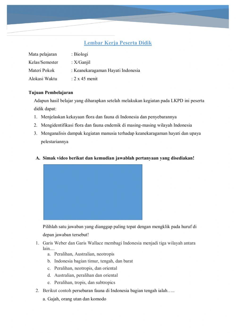 LKPD Keanekaragamaan Hayati Indonesia