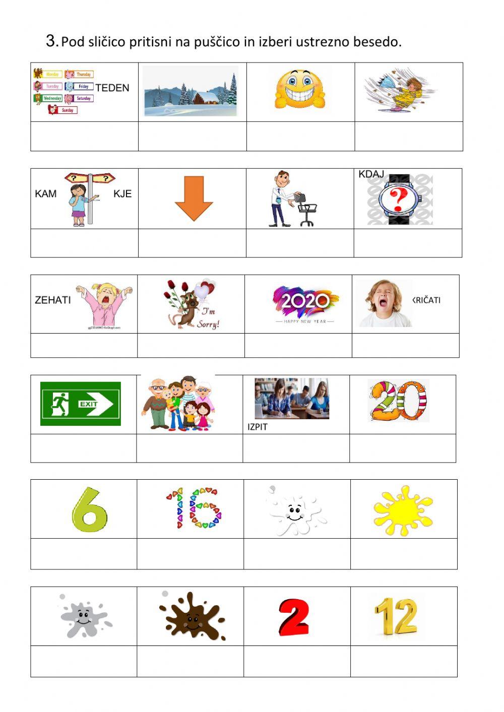 Number, colours and words