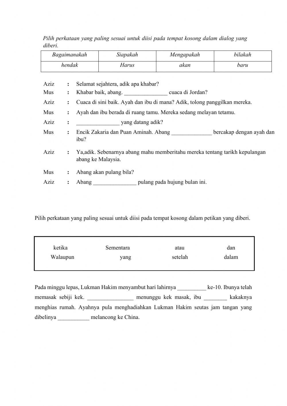 Kata Tanya dan Kata Hubung