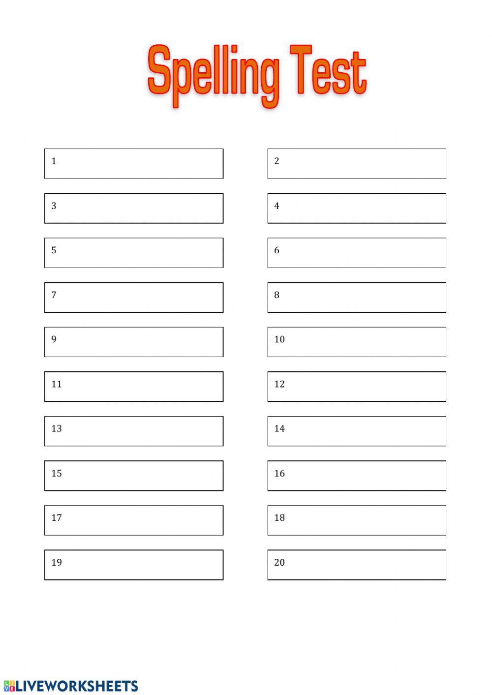 spelling test COMPOUND WORDS