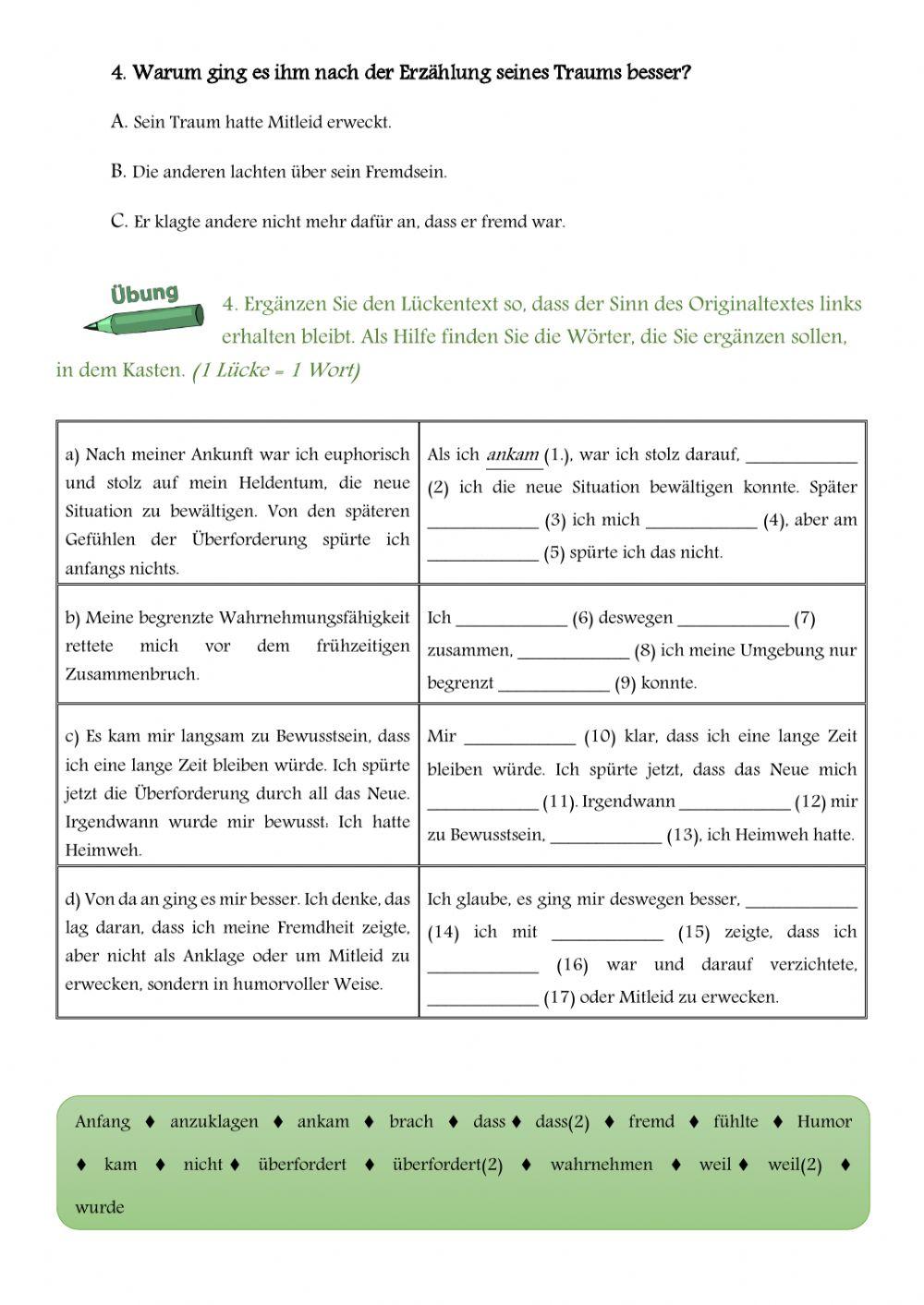 Leseverstehen-Kulturschock