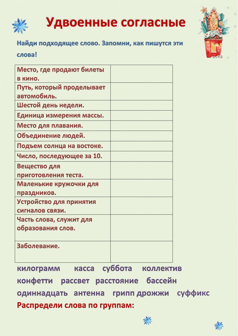 Удвоенные согласные