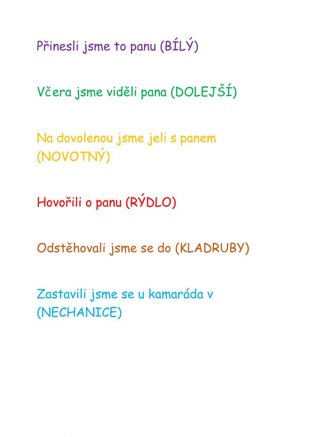 Skloňování vlastních podstatných jmen