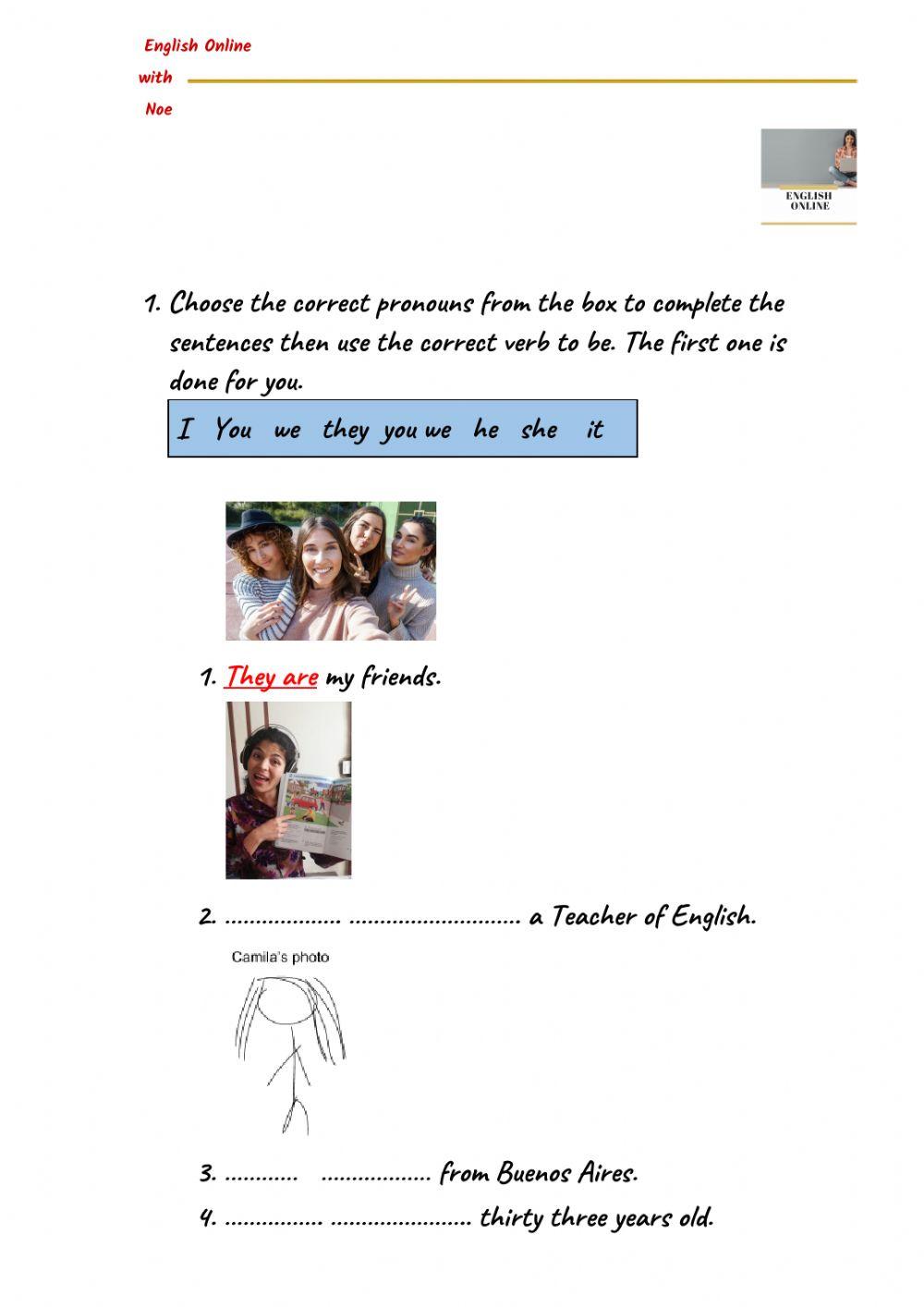 Verb to Be Affirmative and Subject Pronouns