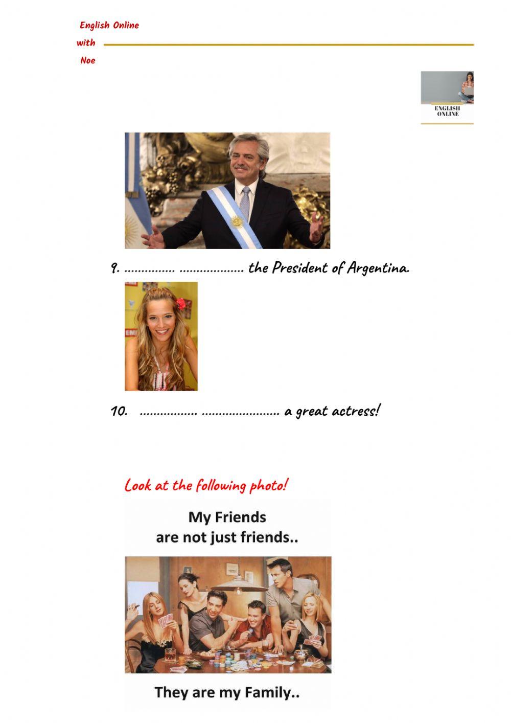 Verb to Be Affirmative and Subject Pronouns