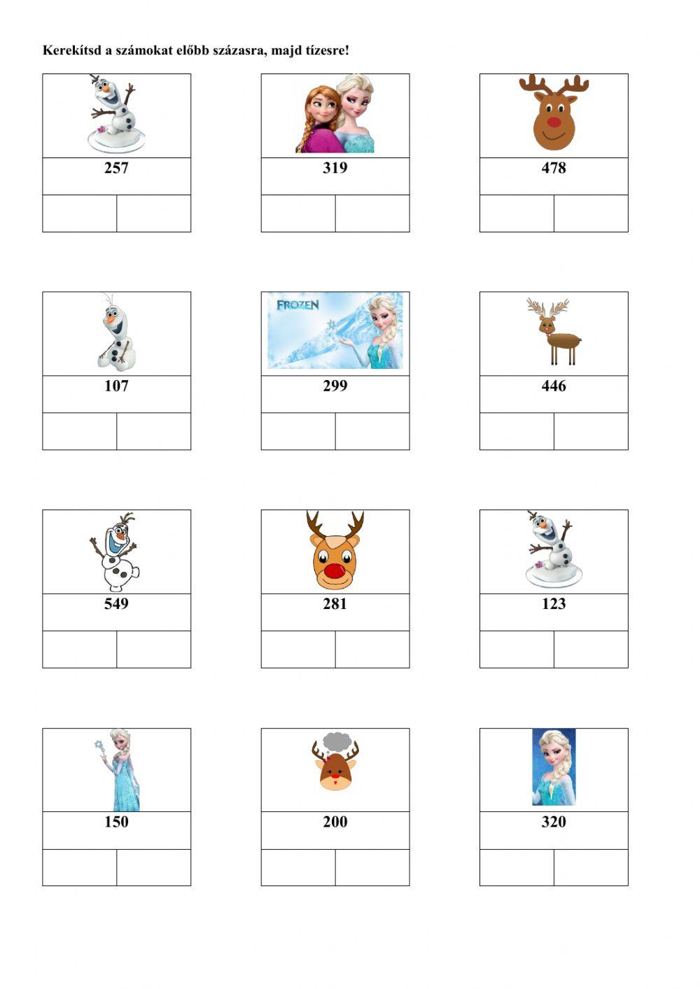 Kerekítés 500-as számkörben százasra, tízesre 3.o.