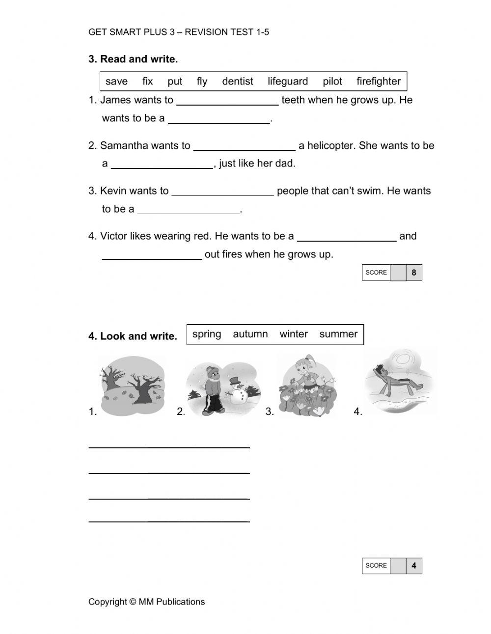 English Year 3 GetSmart Plus Test 1 - 5