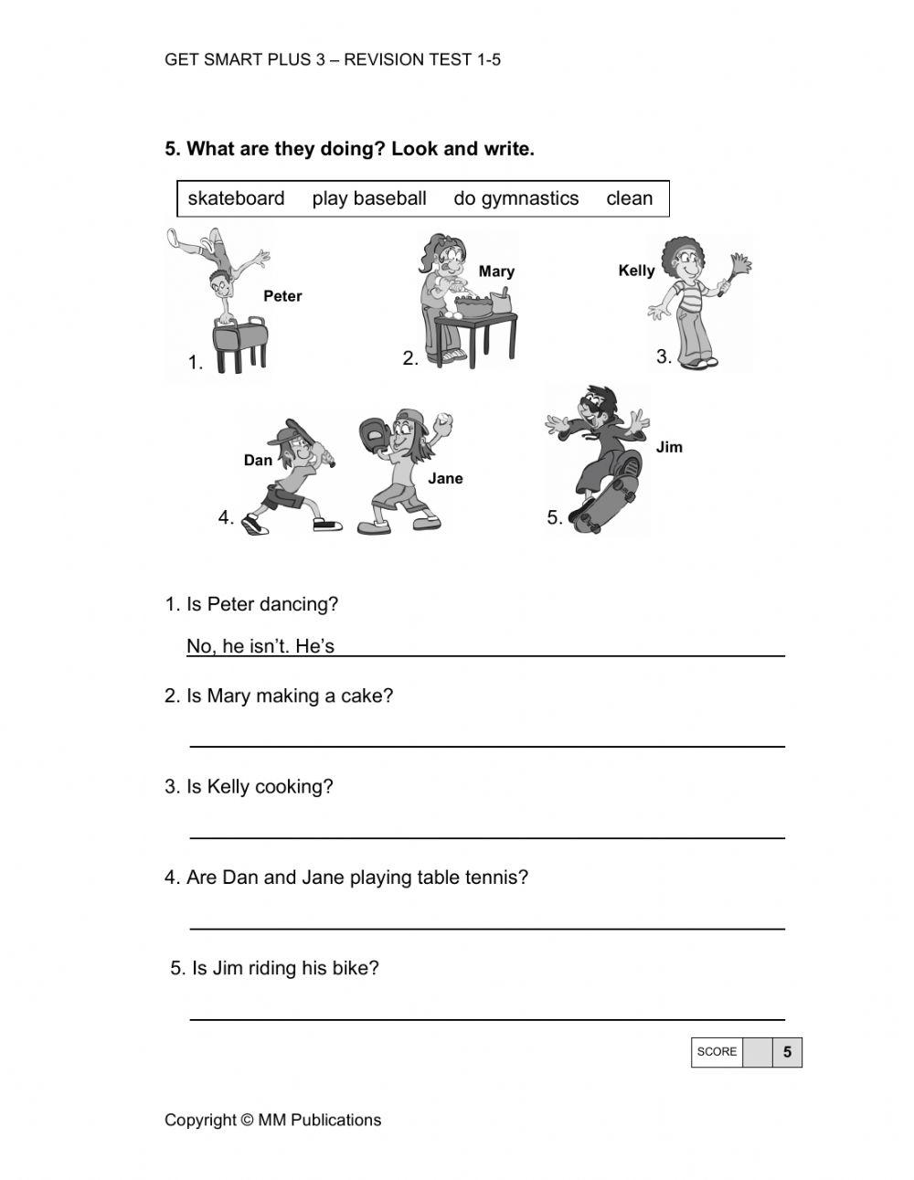 English Year 3 GetSmart Plus Test 1 - 5