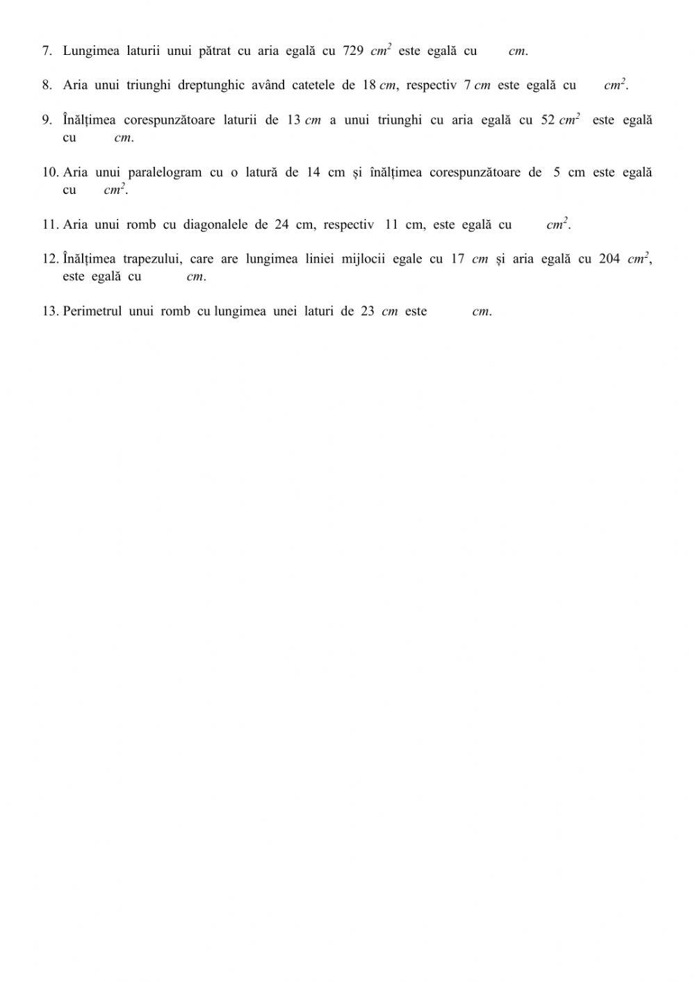Test clasa a VII-a Test clasa a VII-a