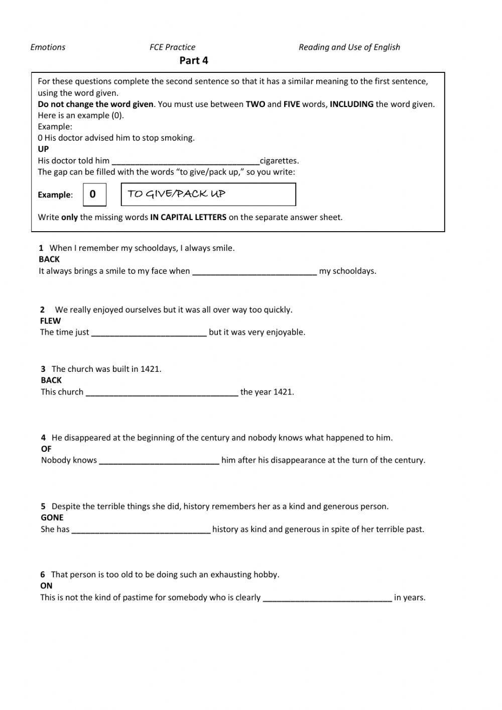 Phrasal Verbs about the Past - shorter version