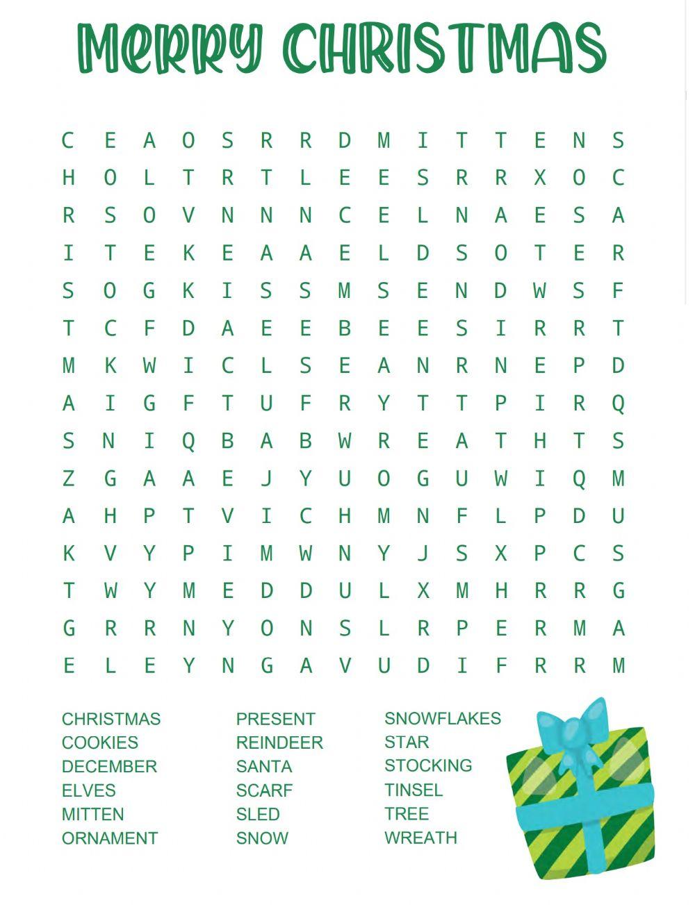 Christmas wordsearch