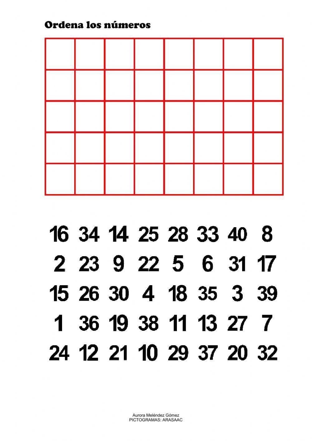 Números del 1 al 40