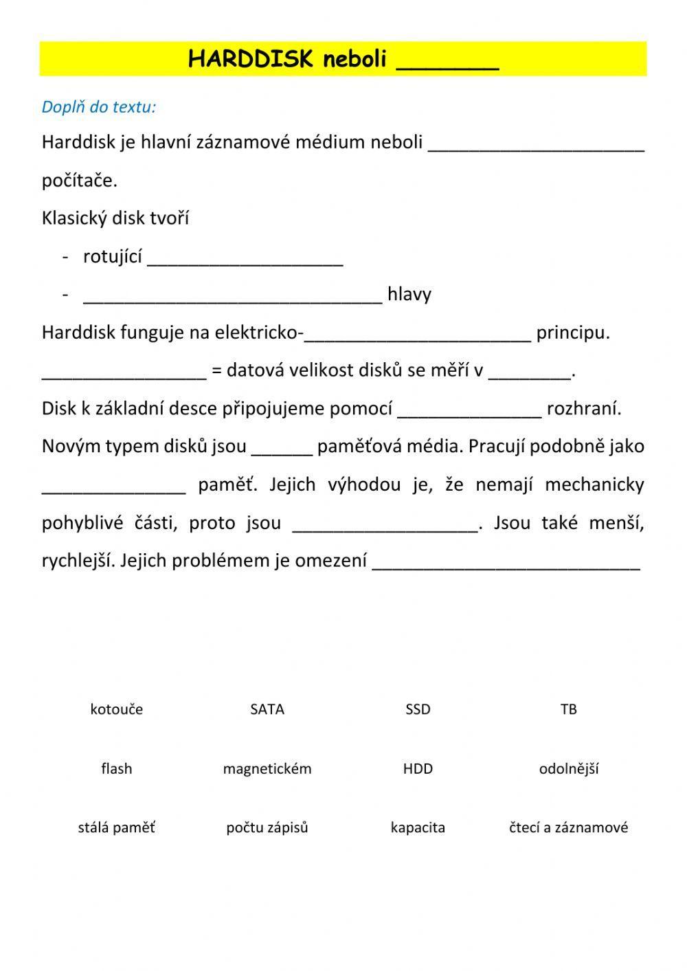 ICT- HW - pevný disk