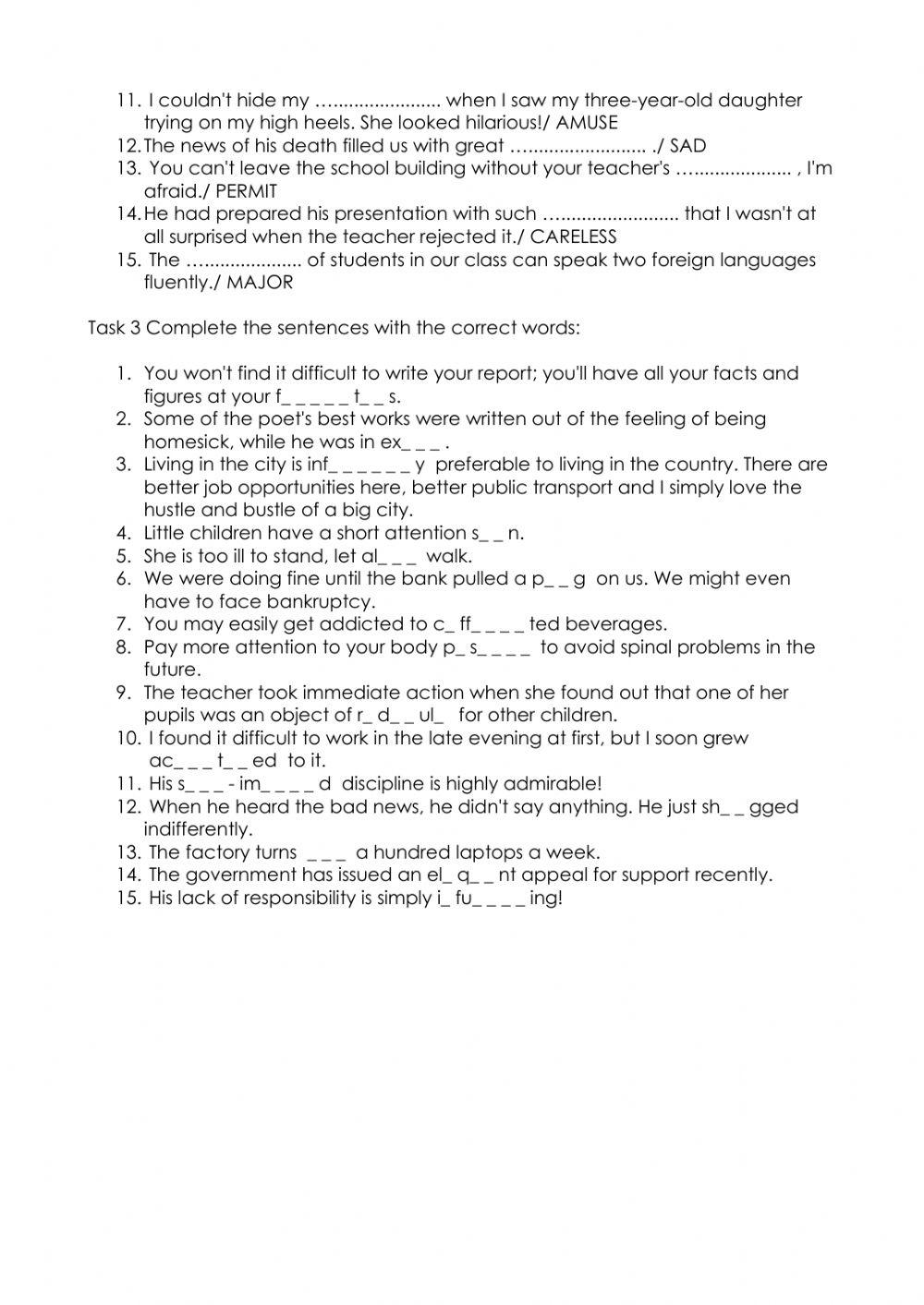 Ready for First unit 3 test